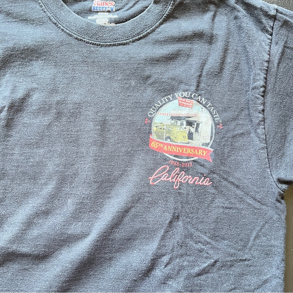 In-N-Out Burger 65th Anniversary California 1948-2013 Beefy Hanes T Shirt Size M - Picture 9 of 9